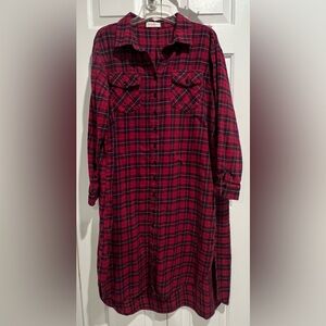 NATURAL LIFE🌺Plaid Long Sleeve Nightgown